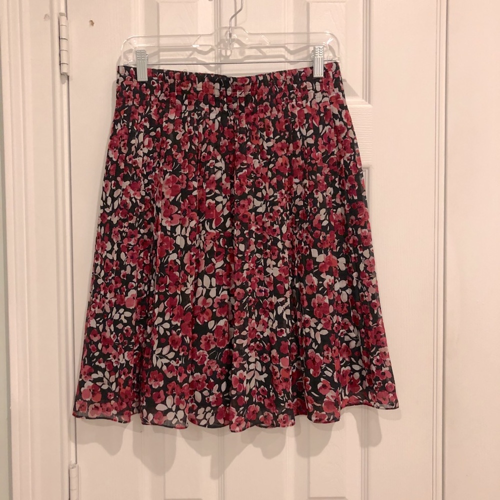 WHBM floral pleated skirt.